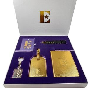 Elton John Farewell Yellow Brick Road Tour VIP Gift Set Gold Passport Tag NEW